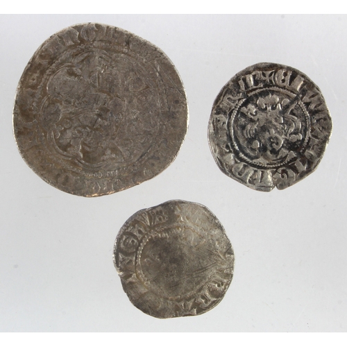 517 - Plantagenet hammered silver (3): Edward I class 2b(?) silver Penny of London, 1.20g, GF; another Edw... 