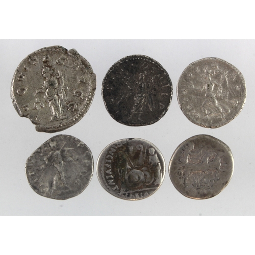 524 - Roman Imperial silver* (6): 4x Denarii: Republican GF/F, 2x Trajan Fair, Severus Alexander F; a four... 