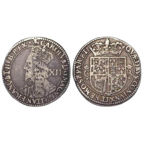 534 - Scotland, Charles I silver Twelve Shillings, mm. thistle (+F), S.5561. 5.63g. NVF, light scratches.