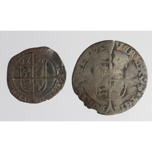 542 - Tudor hammered silver (2): Elizabeth I Threepence 1570 mm.(?) S.2566, 1.52g, short of flan, GF in ce... 