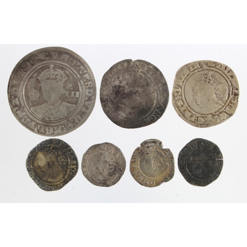 544 - Tudor hammered silver (7): Edward VI fine silver Shilling mm. y, S.2482, Fair-VG; Elizabeth I: Sixpe... 