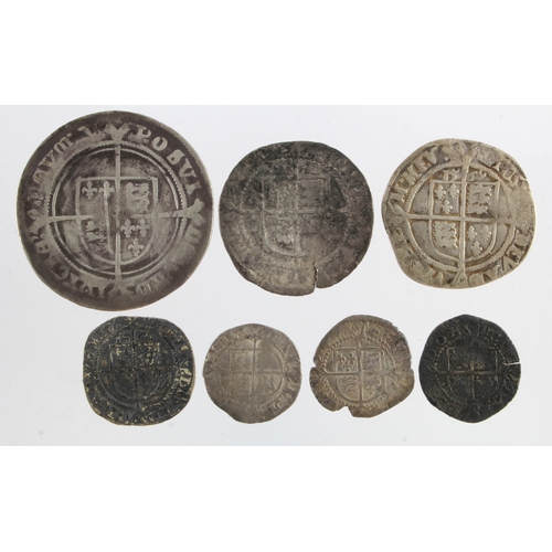 544 - Tudor hammered silver (7): Edward VI fine silver Shilling mm. y, S.2482, Fair-VG; Elizabeth I: Sixpe... 