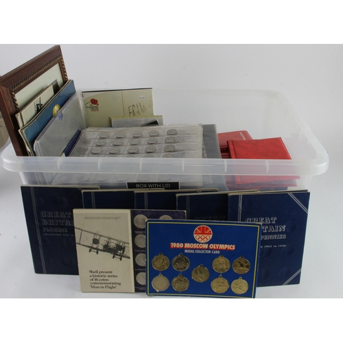 545 - Assortment of mainly GB in a large plastic box, includes Whitman folders, sets etc, Needs sorting