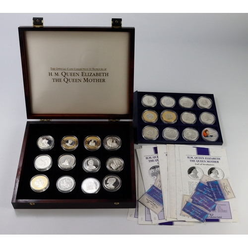 551 - British Commonwealth silver proof crowns (24) most but not all HM QE the QM issues, aFDC-FDC in a wo... 