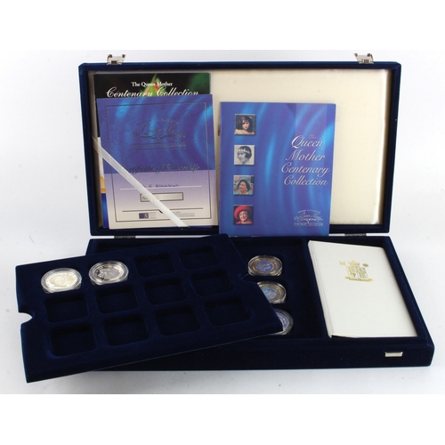 567 - GB & Commonwealth silver proof crowns (14) in the Royal Mint Queen Mother Centenary Collection 2000 ... 