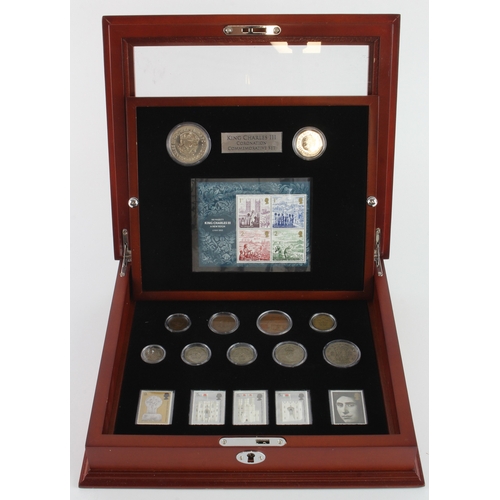 597 - GB Coins & Stamps: 2023 King Charles III Coronation Commemorative Set by the Danbury Mint (retail £1... 