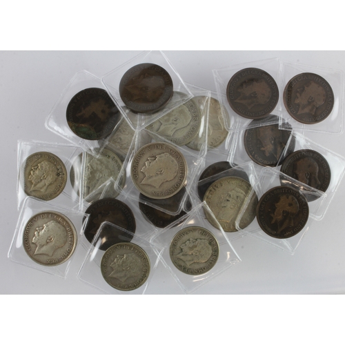 598 - GB Coins (20) a mixture of predecimal silver Halfcrowns and Florins GV & GVI (a couple pre-20), and ... 