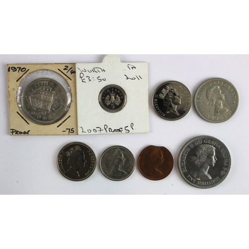 602 - GB Coins (8) QEII predecimal and decimal proof odds etc, including a 1960 polished die Crown.