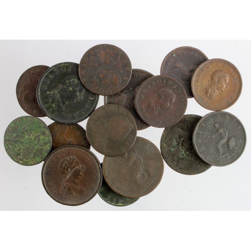 611 - GB Copper (15) 18th-19thC assortment, mixed grade.