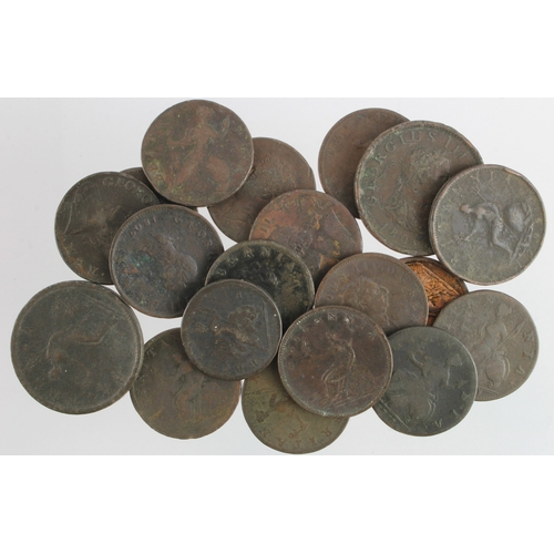 612 - GB Copper (19) 18th-19thC assortment, mixed grade.