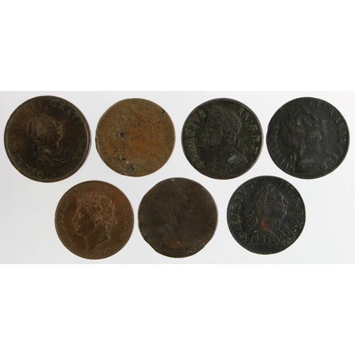 615 - GB Copper Halfpennies (7) 17th-19thC assortment, mixed grade.