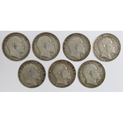 650 - GB Florins (7) Edward VII, mixed grade.