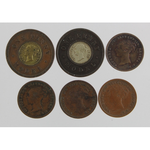 656 - GB Half-Farthings (4) and bi-metallic 'Model Pennies' (2).