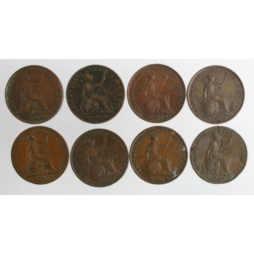 659 - GB Halfpennies (8) George IV x3, and William IV x5, mixed grade.