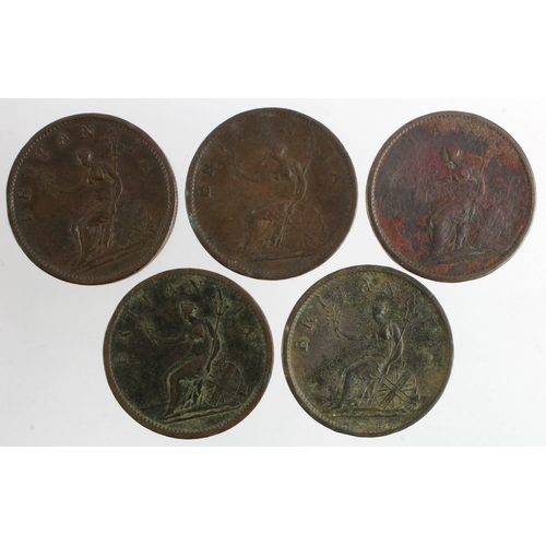 683 - GB Pennies (5) 1806-7, F-VF