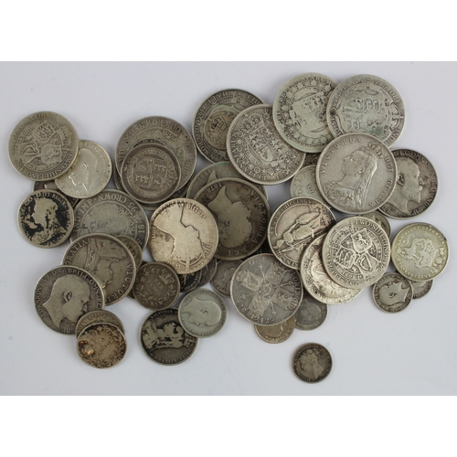 691 - GB pre-1920 silver, 332g, some better material, needs viewing.