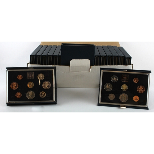 709 - GB Proof Sets (20) 1983,4 x2, 85, 86, 87, 88, 89 x2, 90 x2. Then 1991 through to 1998. aFDC/FDC in t... 