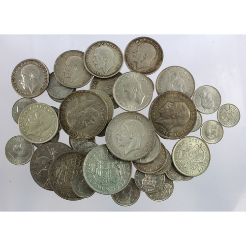 756 - GB Silver Coins: 393g of better and high grade pre-1947, plus 56g of pre-1920 GV Halfcrowns.