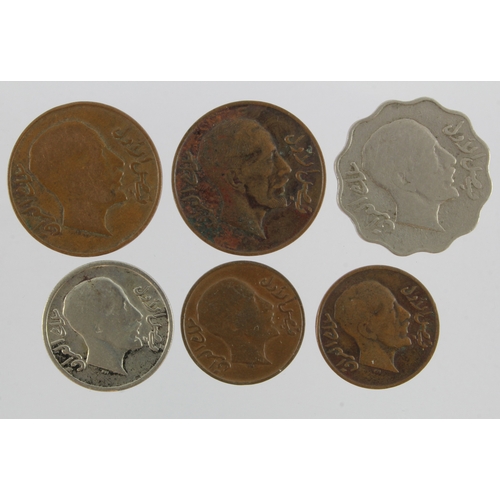 786 - Iraq (6): 1 Fils: 1933 x2; 2 Fils: 1931, 1933; 10 Fils 1931, and 20 Fils 1931; mixed grade.