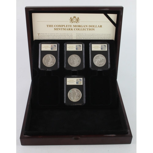 820 - USA Morgan Silver Dollars (4) a set by CPM: The Complete Morgan Dollar Mintmark Collection, comprise... 