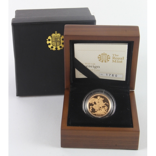 83 - Sovereign 2010 Proof, FDC cased with cert and box.