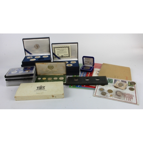 834 - World commemorative coins & sets including gilt State Quarters, USA proof sets, German coin & stamp ... 