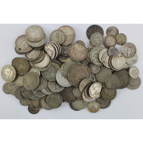 842 - World silver coins, 683g, mixed grade.