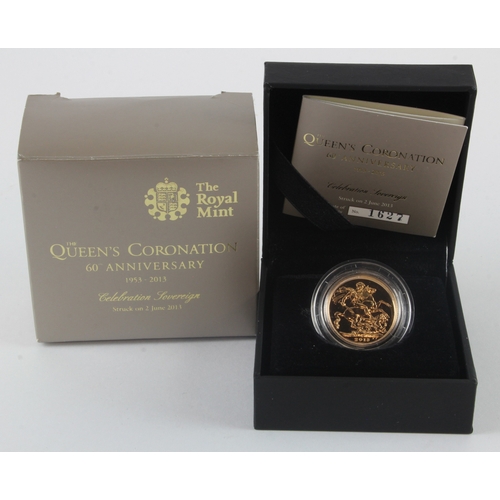 85 - Sovereign 2013 BU: The Queen's Coronation 60th Anniversary 1953-2013 Celebration Sovereign Struck on... 