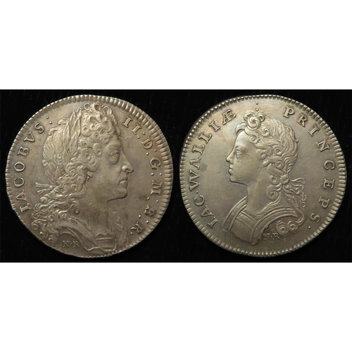 858 - British / Scottish Commemorative Medal, silver d.27mm, 7.22g: James II and Prince James (