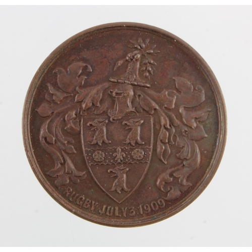 865 - British Commemorative / School Medal, bronze d.37mm: Edward VII Visit to Rugby 1909 (medal) EF