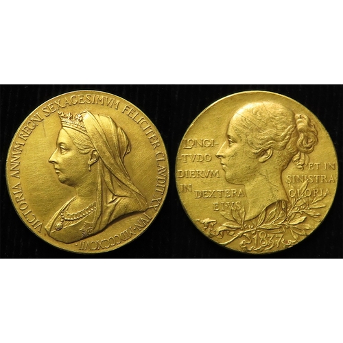 866 - British Commemorative Medal, 22ct gold d.26mm, 12.86g: Diamond Jubilee of Queen Victoria 1897 offici... 