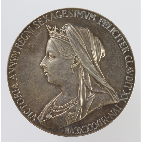 882 - British Commemorative Medal, silver d.55.5mm, 83.6g: Diamond Jubilee of Queen Victoria 1897 official... 