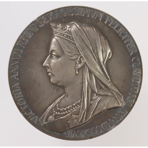 884 - British Commemorative Medal, silver d.55.5mm, 83.6g: Diamond Jubilee of Queen Victoria 1897 official... 