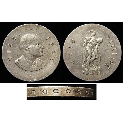 940 - Error Coin: Ireland, Easter Uprising silver 10-Shillings 1966, with the error edge inscription 'naca... 