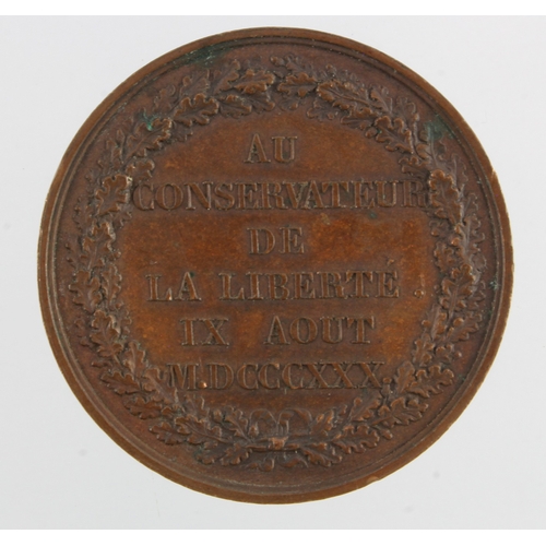 946 - French Commemorative Medal, bronze d.41mm: Accession Louis-Philippe and Constitutional Charter 1830 ... 