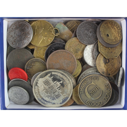 954 - GB & World tokens, medallions etc (83) medieval to modern, noted POW canteen tokens, checks etc.