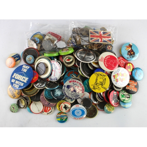 975 - Mixed lot of badges and medals comprising one hundred and forty nine tin badges approx, seventy four... 