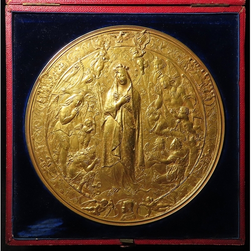 979 - Papal Medal, a large and impressive uniface plaque of the Virgin Mary, featuring a portrait of Pope ... 