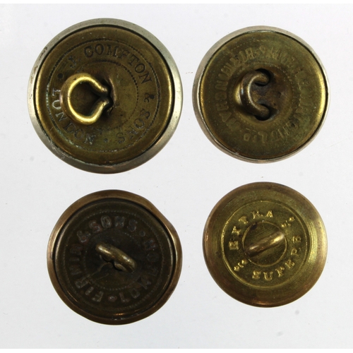 987 - Railway - Four rare buttons comprising a North London Railway large brass button, a City and South L... 