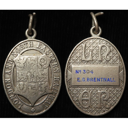 988 - Railway - London & North Eastern Railway, unmarked silver Director's Pass No. 304 to E.G. Brentnall,... 