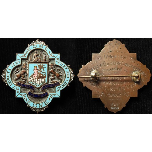 963 - Ipswich Master Bakers Competition, Silver & Enamel Badge, Presented by Edme Ltd, Mistley, to R.D. He... 