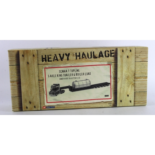 110 - Corgi Heavy Haulage boxed 1:50 scale model 'Scania T Topline 5 Axle King Trailer & Boiler Load, Sand... 