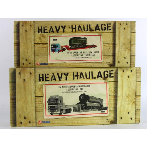 111 - Corgi Heavy Haulage. Two boxed Corgi Heavy Haulage 1:50 scale models, comprising DAF XF Super Space ... 