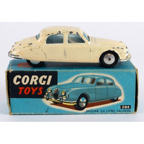 121 - Corgi Toys, no. 208 'Jaguar 2.4 Litre Saloon' (cream), contained in original box