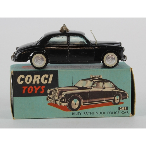 123 - Corgi Toys, no. 209 'Riley Pathfinder Police Car', aerial present, contained in original box