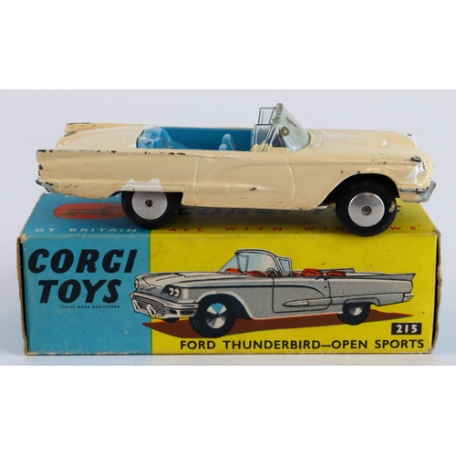 126 - Corgi Toys, no. 215 'Ford Thunderbird Open Sports' (cream), contained in original box