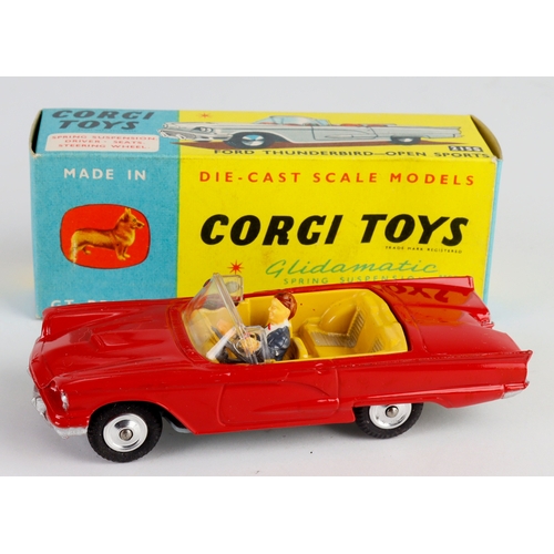 127 - Corgi Toys, no. 215S 'Ford Thunderbird Open Sports' (red), with model club slip, contained in origin... 