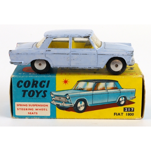 128 - Corgi Toys, no. 217 'Fiat 1800' (light blue), contained in original box