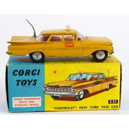 132 - Corgi Toys, no. 221 'Chevrolet New York Taxi Cab', contained in original box