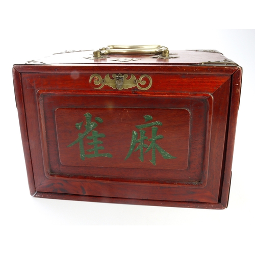 444 - Mahjong set, contained in original case, case height 16cm approx.